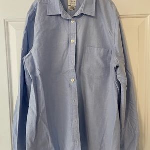 J Crew Blue Cotton Oversized Shirt Size M